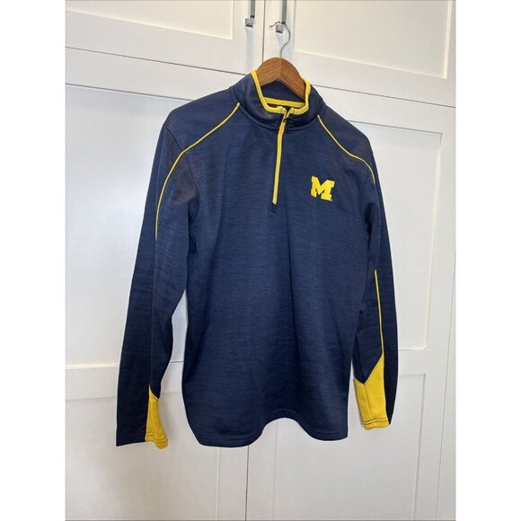 Colosseum University Michigan Wolverines 1/4 Zip Shirt Top Mens Medium Blue - Picture 6 of 9